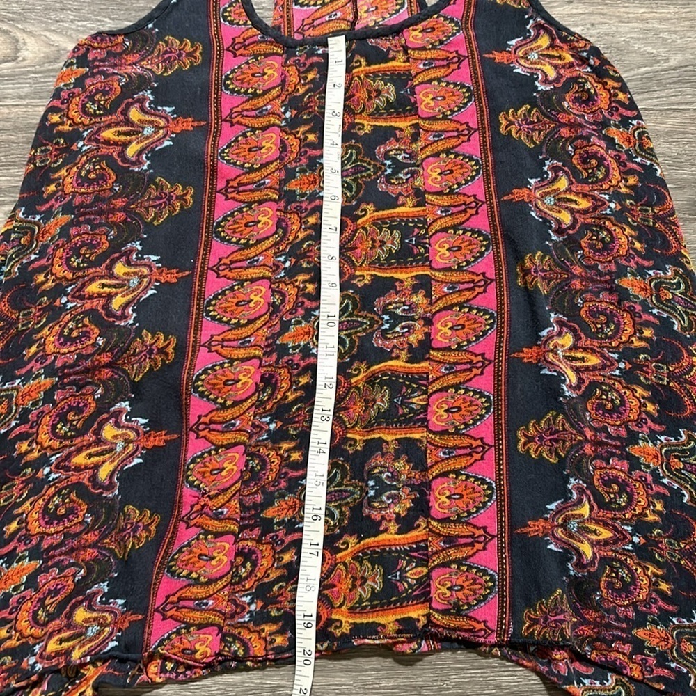 World Market S/M Boho Festival Grunge Uneven Hem Racerback Tank Altstyle 90s - Picture 4 of 10